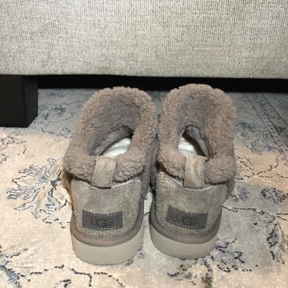 UGG Classic Ultra Mini Spillseam Genuine Shearling Bootie in Smoke Plume - Picture 9 of 11